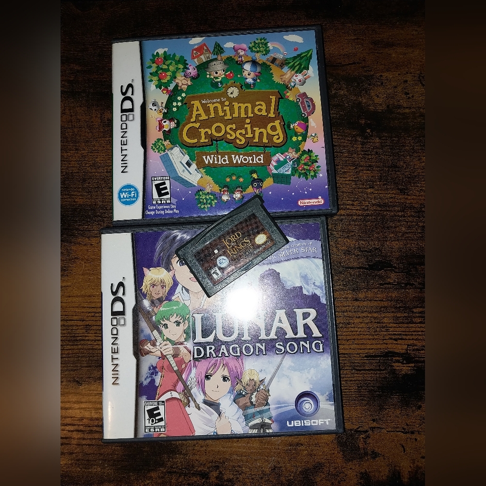 DS Game Multi Pack Animal Crossing, Lunar Dragon Song And Lord Of The Rings